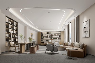 现代经理办公室3D模型下载